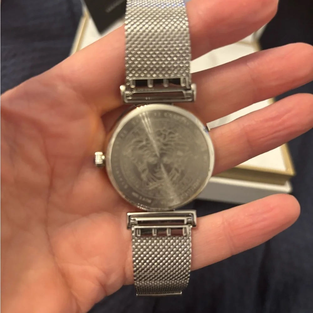 Versace women’s Gold and Silver Mesh Watch new with box